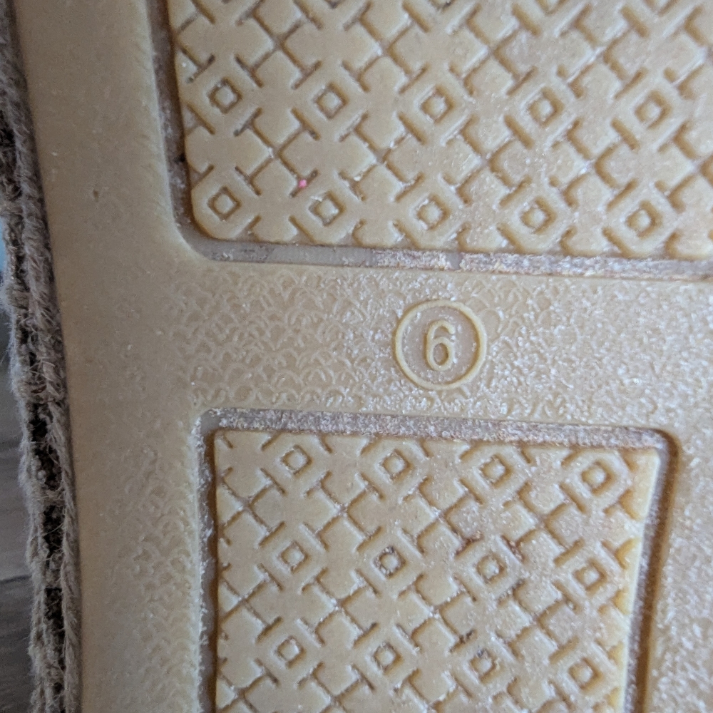Tory Burch Beige Canvas Espadrille Flats with Logo - Picture 11 of 13